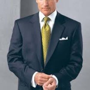 2 Button 100% wool classic Blue Pinstripe